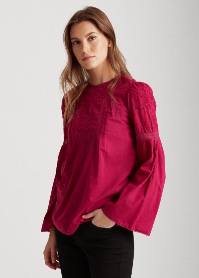 Women's Ralph Lauren Embroidered Bell-Sleeve Tops | 796253PMW